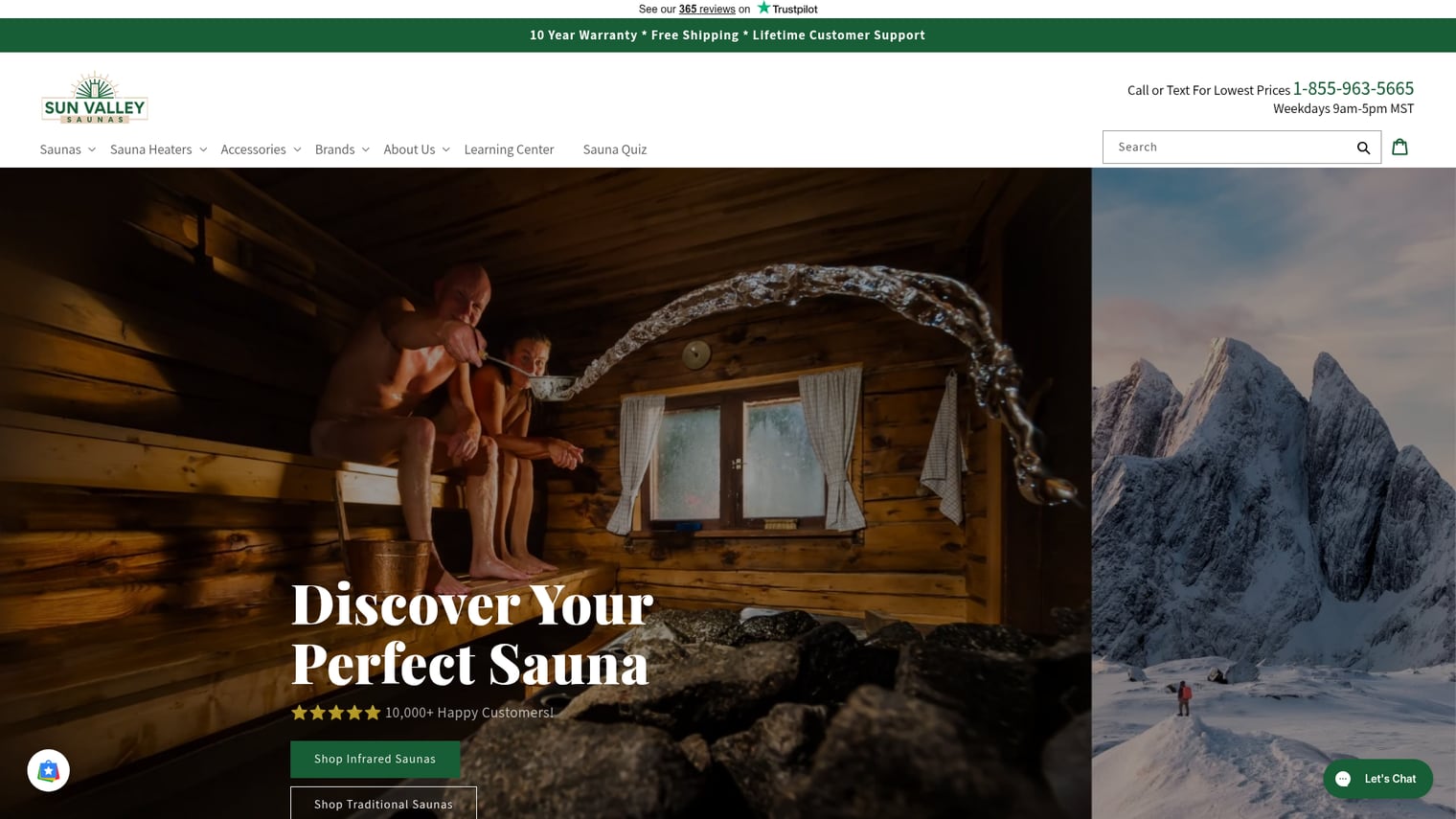 Sun Valley Saunas — website by Pyxl Design